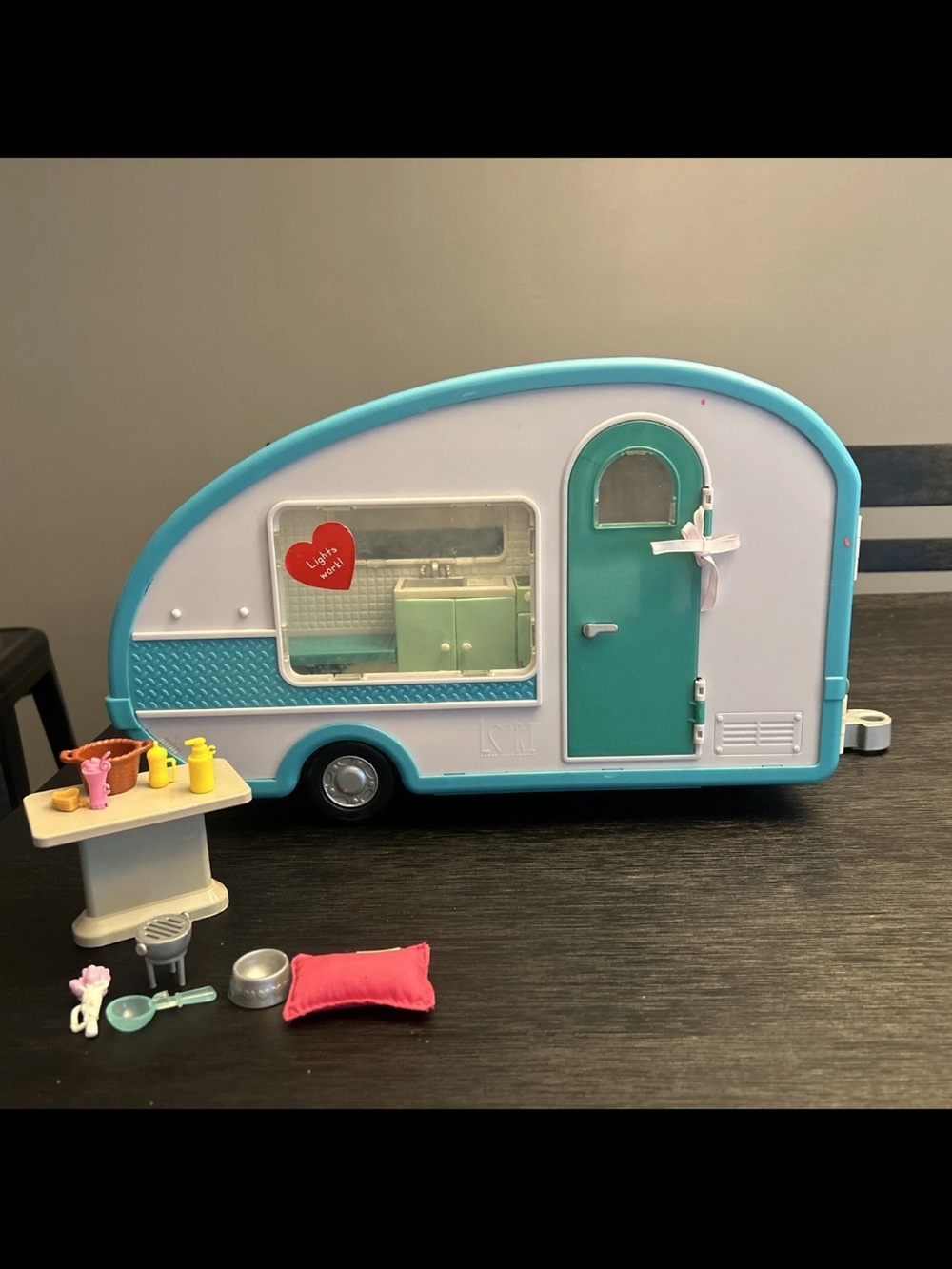 Our Generation Lori Teardrop Camper/Glamper/RV Trailer For 6" Dolls Girls